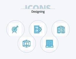 ontwerpen blauw icoon pak 5 icoon ontwerp. . . doel. geld. mobiel vector