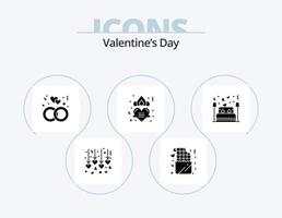 valentijnsdag dag glyph icoon pak 5 icoon ontwerp. liefde. bed. liefde. romantiek. hart vector