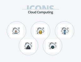 wolk berekenen lijn gevulde icoon pak 5 icoon ontwerp. fout. androïde. opslag. wolk vector