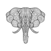 olifant hoofd lijn kunst illustratie vector