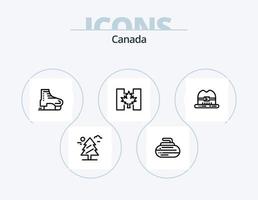 Canada lijn icoon pak 5 icoon ontwerp. Canada. Canada. alpine. hoed. Scandinavië vector