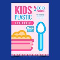 kinderen plastic bestek reclame banier vector