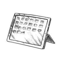 elektronisch tablet digitaal apparaatje monochroom vector