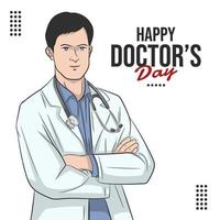 Internationale artsen dag-vector illustratie van dokter vector