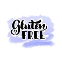 gluten vrij, hand- belettering Aan waterverf achtergrond, tekening vector