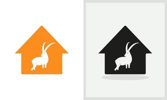 geit huis logo ontwerp. huis logo met geit concept vector. geit en huis logo ontwerp vector