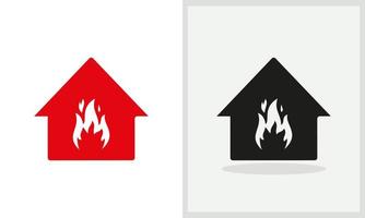 brand huis logo ontwerp. huis logo met brand concept vector. brand en huis logo ontwerp vector