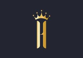 brief h kroon logo ontwerp vector sjabloon