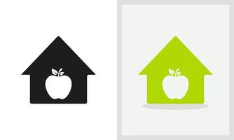 appel huis logo ontwerp. appel logo met huis concept vector. appel en huis logo ontwerp vector