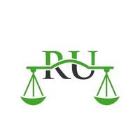brief ru advocaat wet logo ontwerp vector sjabloon
