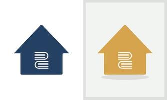 boek huis logo ontwerp. huis logo met boek concept vector. boek en huis logo ontwerp vector