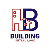 brief b gebouw eerste vector logo ontwerp