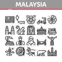 Maleisië nationaal verzameling pictogrammen reeks vector