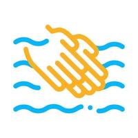 handen het wassen in water icoon schets illustratie vector