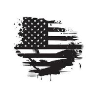 zwart en wit realistisch abstract vlag van Amerika, land onafhankelijkheid dag, nationaal tradities - vector