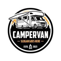 camper busje camper rv caravan logo vector kunst