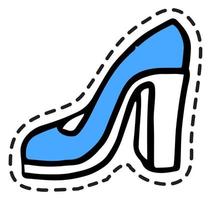 vrouw schoenen Aan hiel, kleurrijk sticker of icoon vector