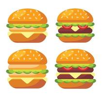 reeks van Hamburger geïsoleerd vector illustratie