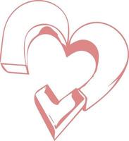 roze kleur liefde hart vorm ontwerp vector