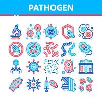 collectie pathogeen elementen vector teken pictogrammen set