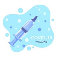 een medische spuit met het covid-19-vaccin vector