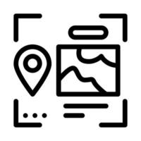 beeld en GPS plaats voor identiteit lijn icoon vector illustratie