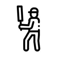 krekel speler batsman icoon vector schets illustratie