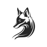 gemakkelijk en elegant zwart en wit vos vector logo.