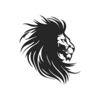 gemakkelijk en elegant zwart en wit leeuw vector logo.