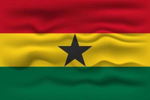 golvend vlag van de land Ghana. vector illustratie.