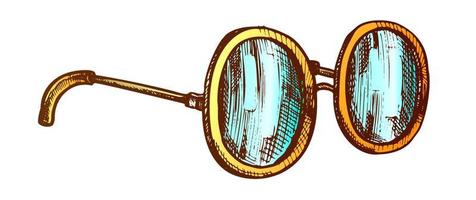 bril ronde vorm lens medeplichtig kleur vector