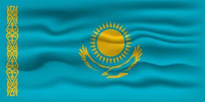 golvend vlag van de land Kazachstan. vector illustratie.