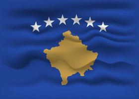 golvend vlag van de land kosovo. vector illustratie.