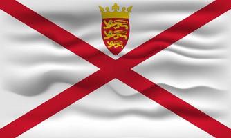 golvend vlag van de land Jersey. vector illustratie.