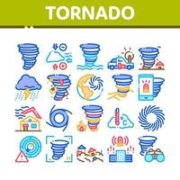 tornado en orkaan verzameling pictogrammen reeks vector