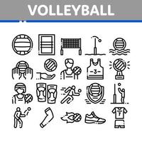 volleybal sport spel verzameling pictogrammen reeks vector