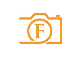 brief f fotografie logo ontwerp. camera logo ontwerp inspiratie fotograaf sjabloon vector