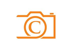 brief c fotografie logo ontwerp. camera logo ontwerp inspiratie fotograaf sjabloon vector