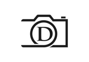 brief d fotografie logo ontwerp. camera logo ontwerp inspiratie fotograaf sjabloon vector