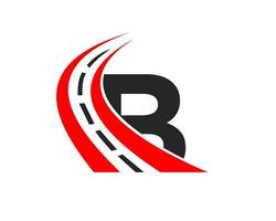 vervoer logo met b brief concept. weg logo ontwerp sjabloon vector