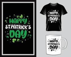 gelukkig st. Patrick dag t overhemd en mok ontwerp vector