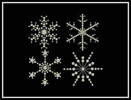 sneeuwvlokken vector reeks gemaakt met parel en diamant strass