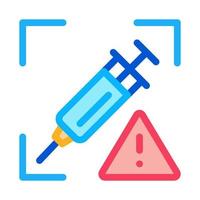 detectie van injectie problemen icoon vector schets illustratie