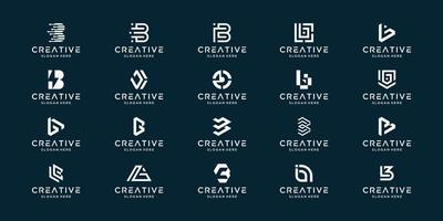 reeks van verzameling monogram brief b met abstract ontwerp. creatief idee symbool voor persoonlijk branding, bedrijf, bedrijf, enz. vector