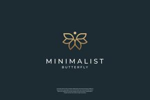 minimalistische elegant vlinder logo ontwerp vector