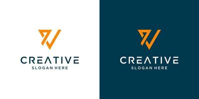 modern brief v logo ontwerp inspiratie vector