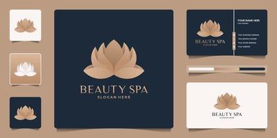 minimalistische elegant lotus bloem logo sjabloon. luxe symbool voor spa en yoga. vector