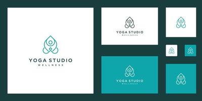 schoon natuurlijk en elegant lijnen symbool inspirerend schoonheid, yoga en spa ontwerp logo. vector