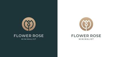 luxe roos bloem logo ontwerp vector