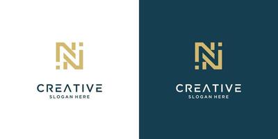 minimalistische elegant brief n logo ontwerp premie vector